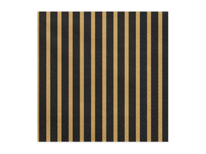 Servietten gestreift in schwarz und gold 20Stk.