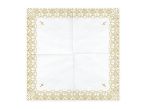 Servietten zur Taufe weiß mit goldenen Ornamenten 20Stk. SP33-64-019