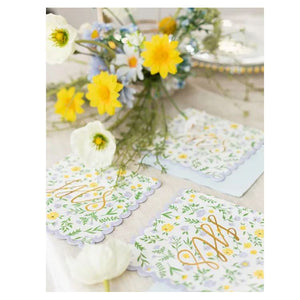 Papierservietten mit Blumendekor und goldener Schrift IHS  | christliche Servietten