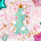 Servietten Kringel und Wellenrand rosa gold