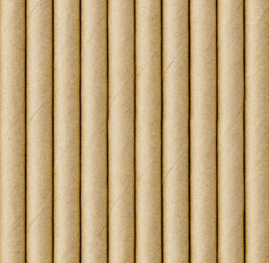 Strohhalm aus Papier 19.5cm 10er SPP9-031 natur Papierstrohhalme