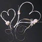 Autoschmuck Rattanherz mit Blumen crème 2er-Set