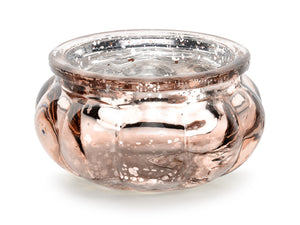 Teelichthalter aus Glas 4 Stück rund 3cm roségold