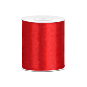 Satin Tischband 100 mm x 25 m rot
