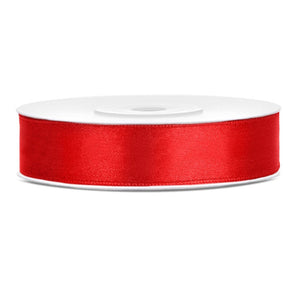 Satinband 12 mm x 25 m rot