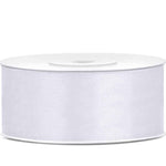 Satinband 25 mm x 25 m Weiß