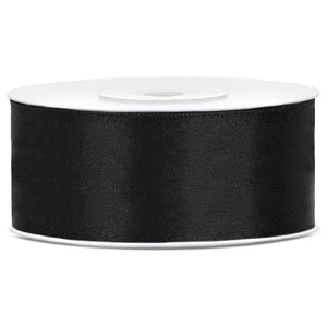 Satinband 25 mm x 25 m schwarz