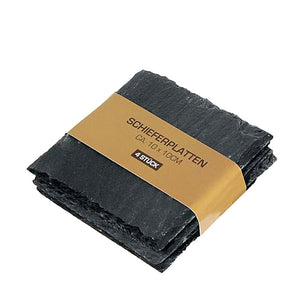 Schiefer Untersetzer 4Stk. 10x10cm mit Vinyl-Schonern