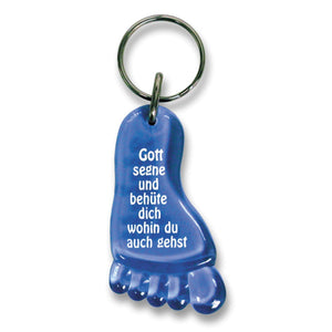 Schlüsselanhänger "Gott segne und behüte dich" 6cm Fuß blau