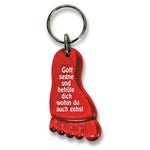 Schlüsselanhänger "Gott segne und behüte dich" 6cm Fuß rot