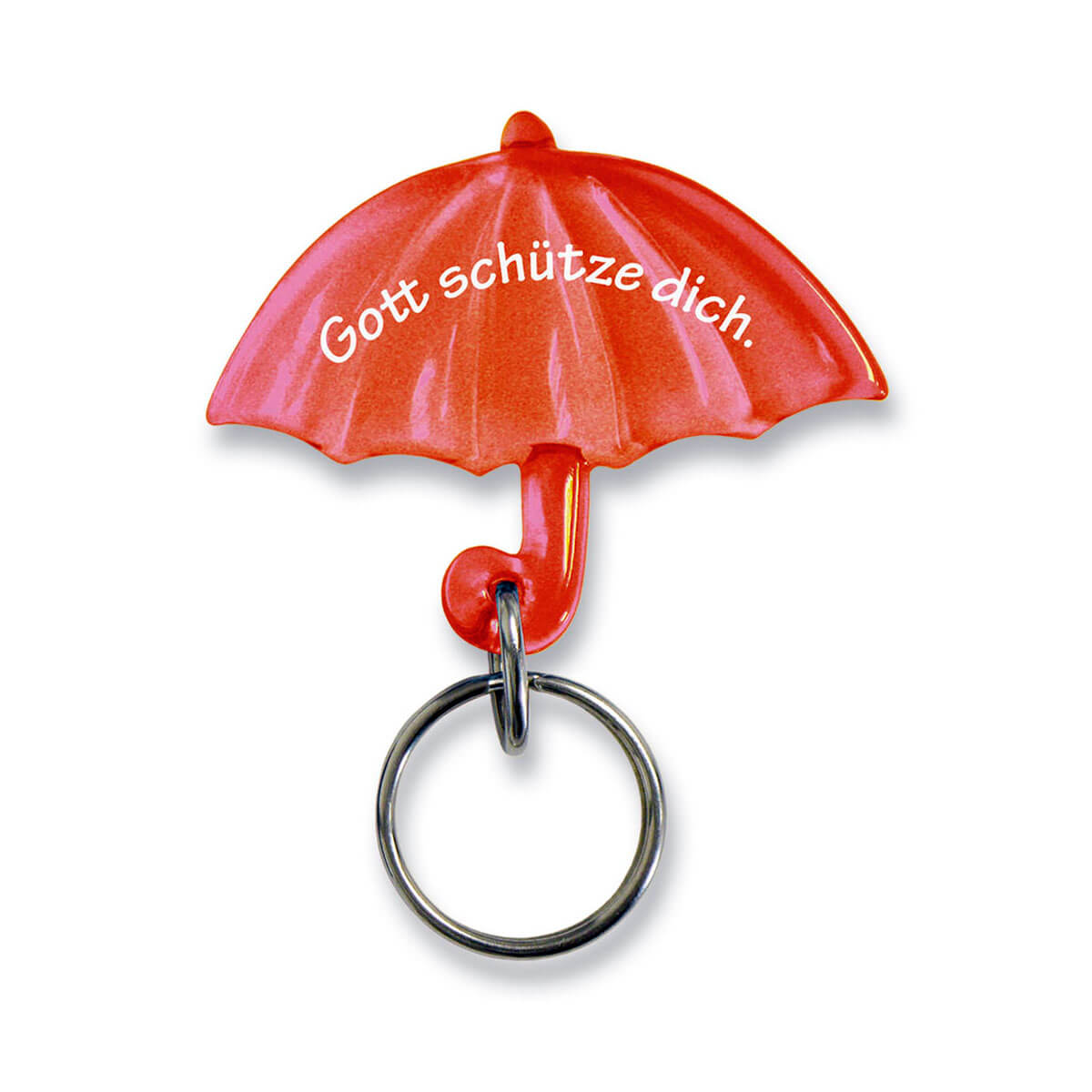 Schlüsselanhänger Schirm rot "Gott schütze dich"