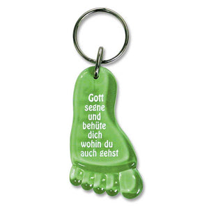 Schlüsselanhänger "Gott segne und behüte dich" 6cm Fuß grün