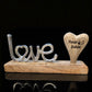 Schriftzug Love 40cm mit graviertem Holzherz