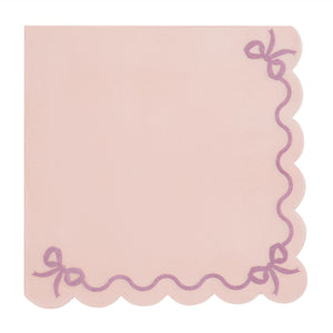 Servietten mit Rüschen 33 x 33 cm rosa