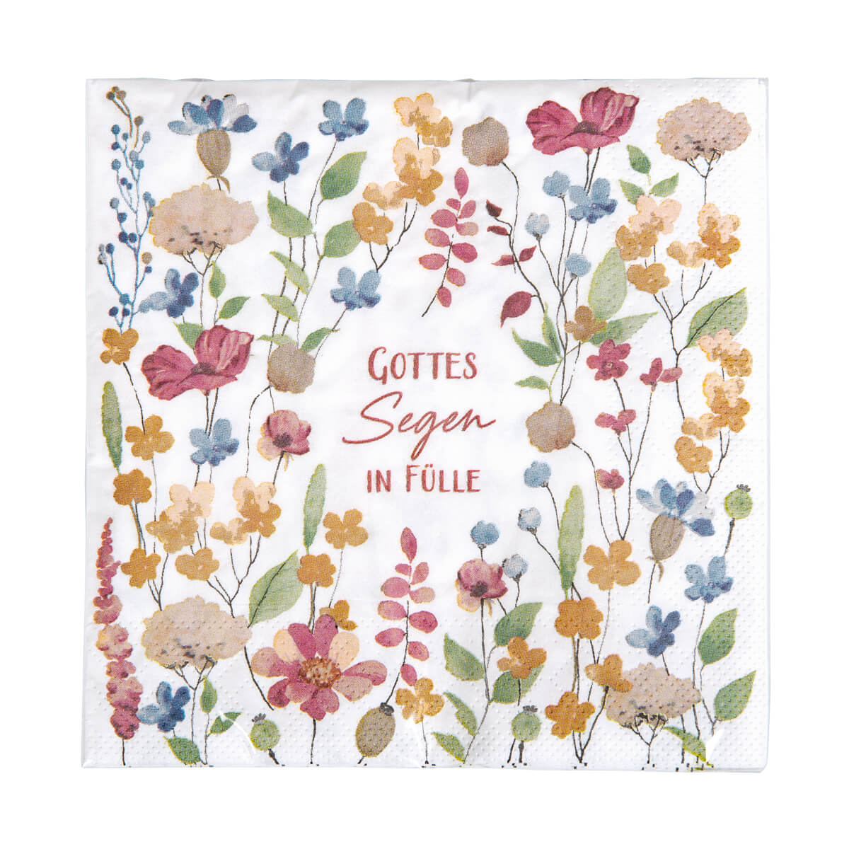 Servietten "Gottes Segen in Fülle" 20 Stk. mit Blumenmotiv