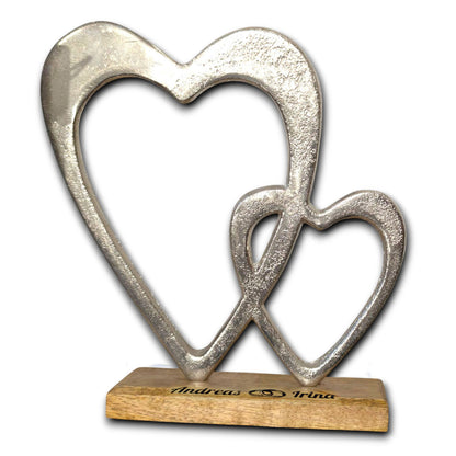 Silberne Herzen 22cm - personalisiertes Geschenk