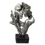 Skulptur Liebespaar "zärtliche Berührung" 32cm antikfarben