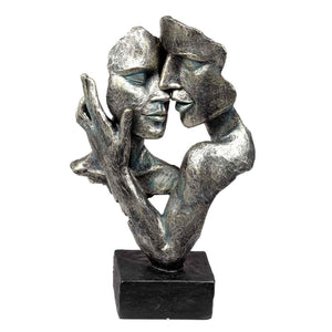 Skulptur Liebespaar "zärtliche Berührung" 32cm antikfarben