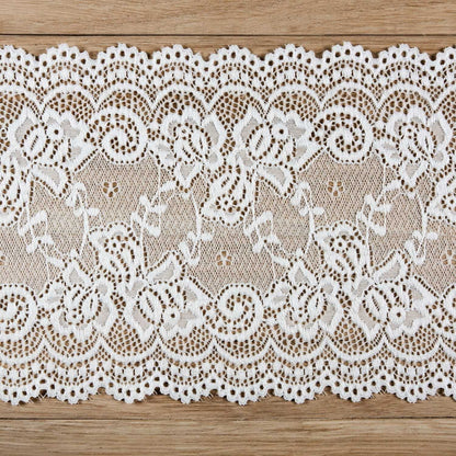 Spitzenband Tischlaeufer 15 cm x 9 m weiss