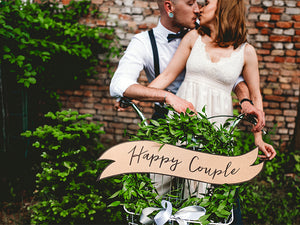 Hochzeitsschilder mit Aufdruck Happy Couple + Wedding 55cm