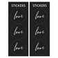 Geschenktüten weiß mit schwarzen Stickern love 6er-Pack