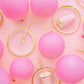 Pappteller 6 cm mit goldenem Rand, rosa
