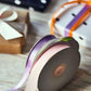 Satinband 12 mm x 25 m helllachs/weiß mit Punkten