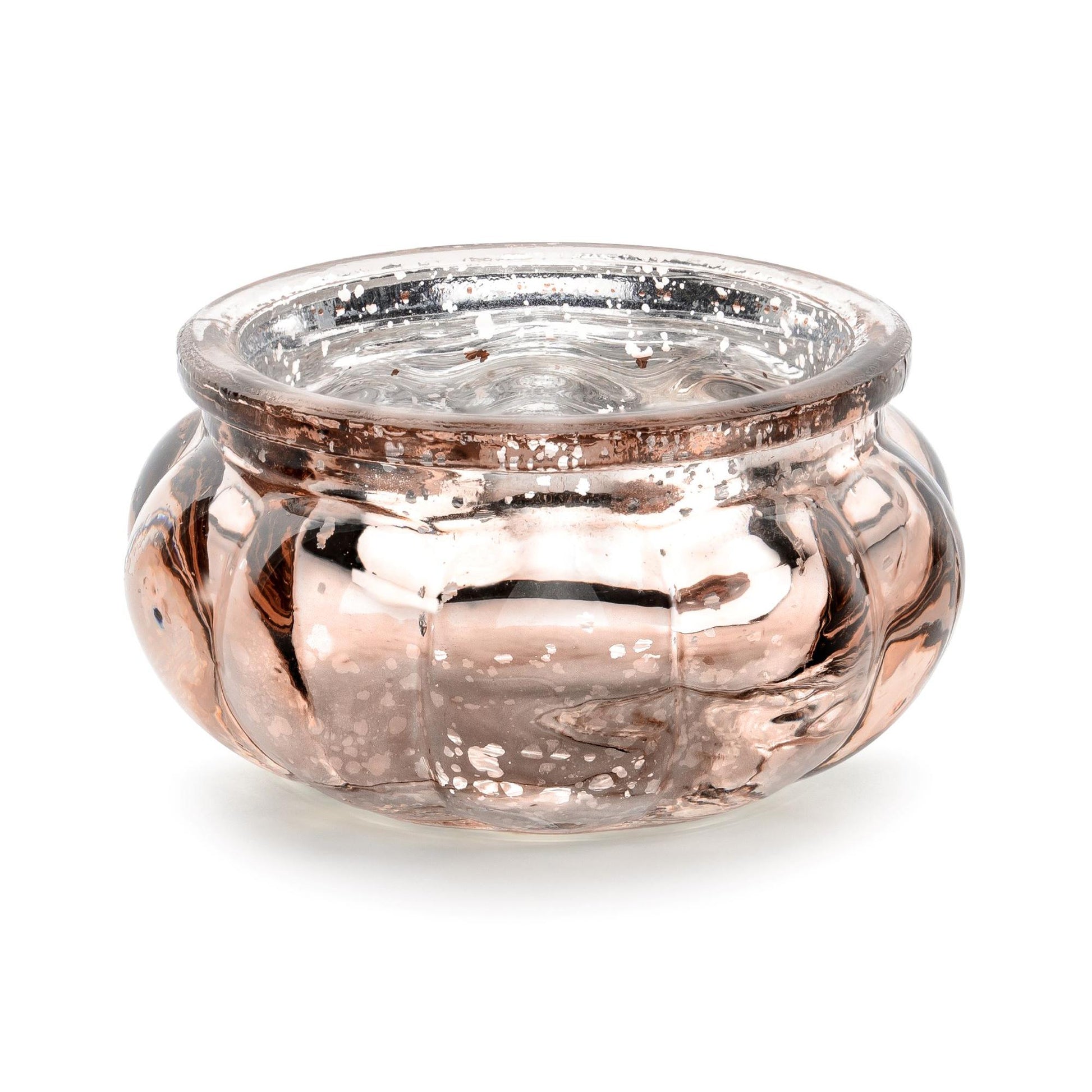 Teelichthalter aus Glas 4 Stück rund 3cm roségold