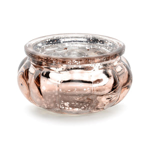 Teelichthalter aus Glas 4 Stück rund 3cm roségold