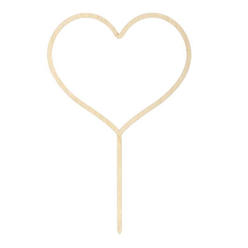 Tortendeko Herz Cake Topper aus Holz 23cm hoch