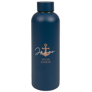 Trinkflasche "Mein Anker" dunkelblau mit kupferfarbenen Metallic-Details