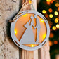 personalisierter LED Anhänger "Just Married" 14,5x14,5x3 cm Hochzeitsgeschenk