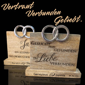 Standbotschaft "Gesucht und Gefunden" 16cm personalisiert