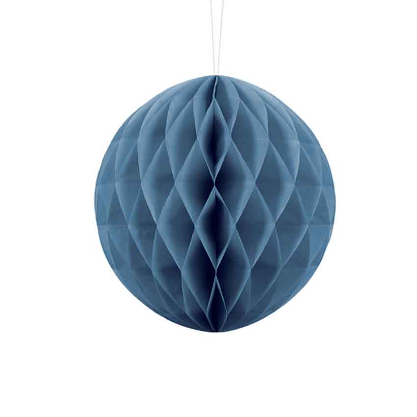 Wabenball aus Papier 20 cm blau