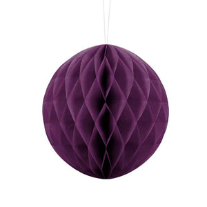 Wabenball aus Papier 20 cm dunkel lila