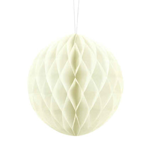 Wabenball aus Papier 20 cm hell creme