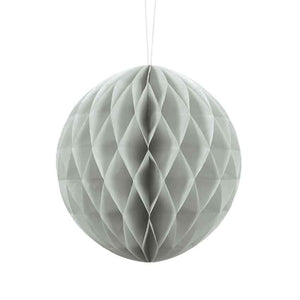 Wabenball aus Papier 20 cm helles Grau