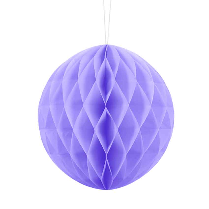 Wabenball aus Papier 20 cm helles Lila