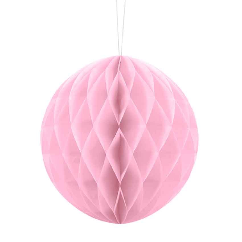 Wabenball aus Papier 20 cm helles Rosa