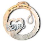 Wanddeko Holzkreis "Love" 22cm als Türschild oder Wanddeko mit Gravur