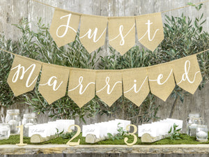 Wimpelkette Just Married Vintage