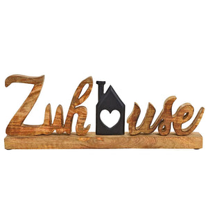 Zuhause mit schwarzem Häuschen 41x16x5 cm Geschenk zum Einzug