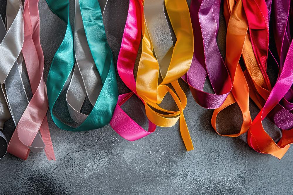 Stoffband Dekostoff und Schleifenband aus Satin flies tüll organza jute