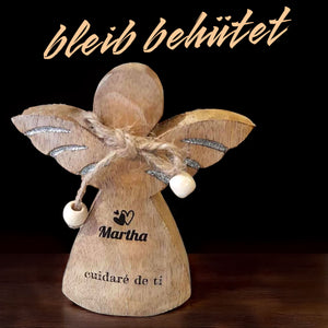 Holzengel mit Glitzer 17x20x3cm personalisiertes Geschenk