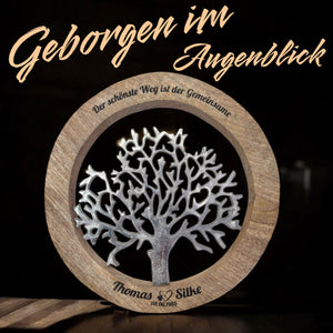Lebensbaum Wanddeko im Holzrahmen 25cm