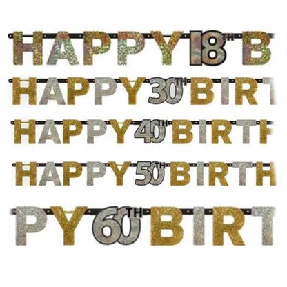 Glamour Gold Textkette XL Happy Birthday