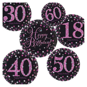 "Glamour pink" Happy Birthday 8 Teller