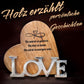 Holz Aufsteller Herz mit Metallschriftzug Love | Geschenk frisch verliebt