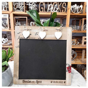 kleine Kreidetafel zum Aufhängen mit individueller Gravur