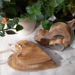 Holz Herz Anhänger 20x14cm